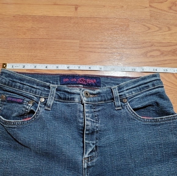 𝅺Marks & Spencer Per Una Roma Dark Blue Denim Bootcut Jeans Size 12 - Picture 8 of 13